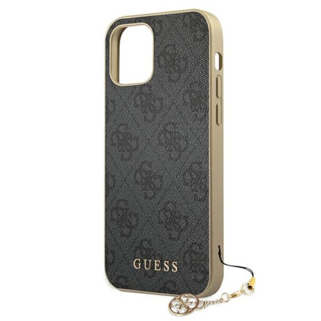 Guess 4G Charms Collection - Coque pour iPhone 12 / iPhone 12 Pro (gris)