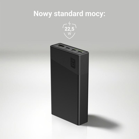 Green Cell PowerPlay20s - Banque d'énergie 20000 mAh avec USB-A QuickCharge 3.0 et 2x USB-C Power Delivery 22.5W (noir)