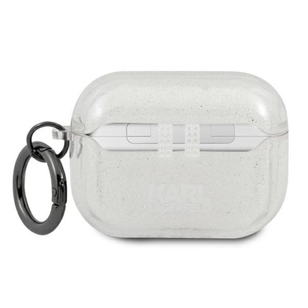 Karl Lagerfeld Karl Head Glitter - pouzdro na Airpods Pro (stříbrné)