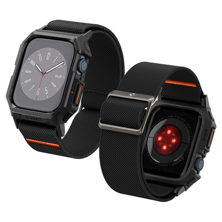 Spigen Lite Fit "Pro" - Gehäuse mit Armband für Apple Watch 4/5/6/7/8/9/SE 44/45 mm (Mattschwarz)