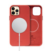 Crong Essential Cover Magnetic - Custodia in pelle MagSafe per iPhone 12 Pro Max (Rosso)