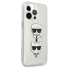 Karl Lagerfeld Glitter Karl & Choupette Head - iPhone 13 Pro Max Tasche (silber)