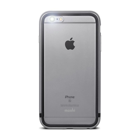 Moshi iGlaze Luxe - Hülle mit Aluminiumrahmen iPhone 6s Plus / iPhone 6 Plus (Titanium Grey)