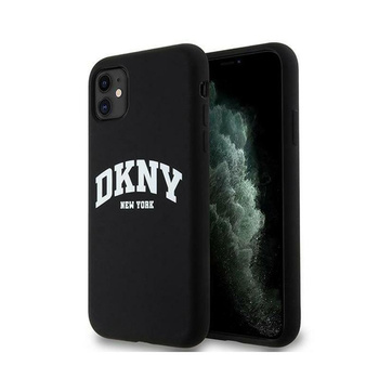 DKNY Liquid Silicone White Printed Logo MagSafe - Hülle für iPhone 11 (schwarz)