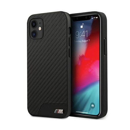 BMW M Collection PU Carbon - pouzdro pro iPhone 12 mini (černé)
