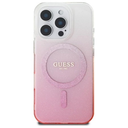 Guess IML Glitter Gradient MagSafe - Hülle iPhone 16 Pro Max (Rosa)