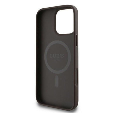 Guess 4G Ring Classic Logo MagSafe - Hülle für iPhone 16 Pro (braun)