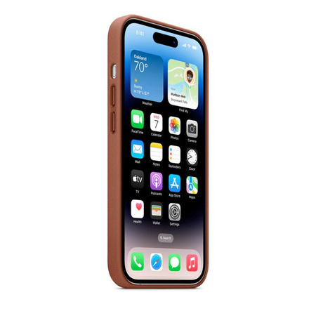 Apple Leather Case - Leather Case with MagSafe for iPhone 14 Pro (umbra)