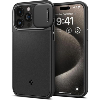 Spigen Optik Armor Mag Mag MagSafe - tok iPhone 15 Pro Max készülékhez (fekete)