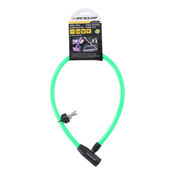 ZAPIĘCIE ROWEROWE LINKA NA KLUCZ BLOKADA, Zielone do Roweru, Dunlop, 65 cm