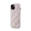 Karl Lagerfeld Diagonal Quilted Script - iPhone 14 / 15 / 13 Case (pink)