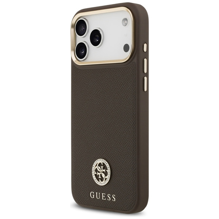 Guess Grained Strass Logo MagSafe - Case iPhone 17 Pro Max (brown)