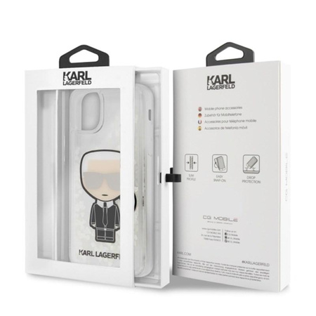 Karl Lagerfeld Glitter Glowdark Iconic - Coque iPhone 11 Pro Max