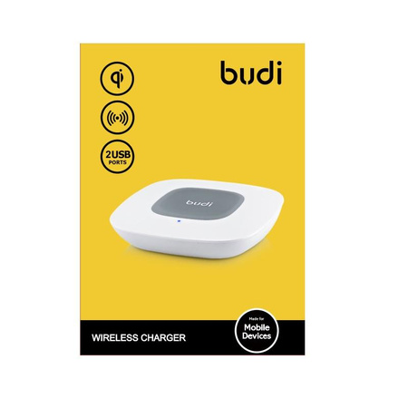 Budi - Chargeur sans fil Qi et + ports USB (Blanc)
