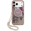 Guess IML Flowers Electro Pearl Strap MagSafe - Hülle iPhone 17 Pro Max (rosa)