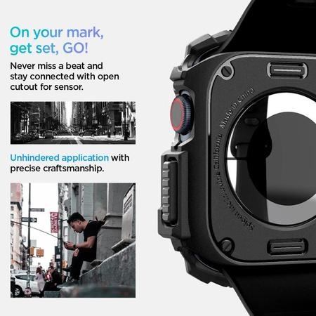 Spigen Rugged Armor - Pouzdro pro Apple Watch 10 42 mm (Matně černé)