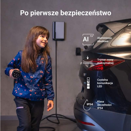 Green Cell - Ładowarka HabuDen Wallbox 22kW 32A 7,5m Typ 2 do ładowania pojazdów elektrycznych EV z aplikacją GC Bluetooth WiFi NFC