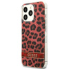 Guess Leopard Electro Stripe - iPhone 13 Pro Tasche (Rot)