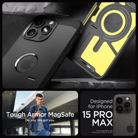 Spigen Tough Armor MagSafe - Case for iPhone 15 Pro Max (Black)