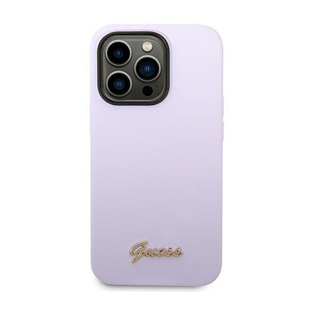 Guess Silicone Vintage - Hülle für iPhone 14 Pro Max (Lila)
