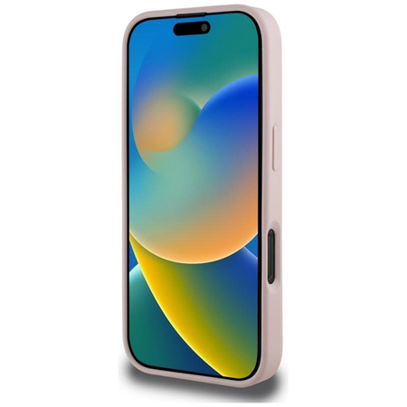 Guess Hot Stamp 4G minta háromszög fém logó - tok iPhone 16 Pro Max (rózsaszín)