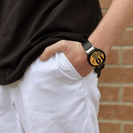 PURO Classic Leather Band - kožený řemínek pro Samsung Galaxy Watch 5 / Watch 5 Pro / Galaxy Watch 4 / Watch 4 Classic (černý)