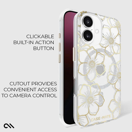 Etui Case-Mate Floral Gems MagSafe do iPhone 16 – Elegancja i Ochrona w Jednym