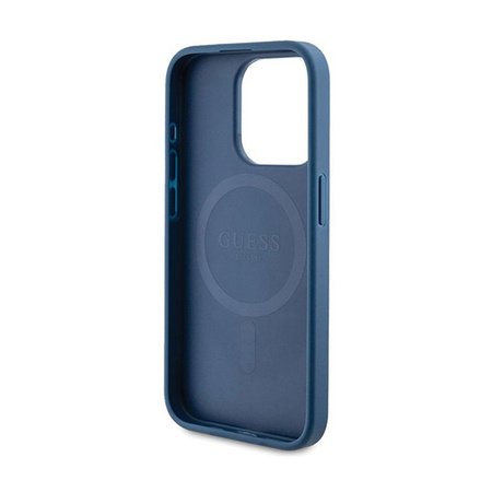 Guess 4G Collection Leather Metal Logo MagSafe - iPhone 14 Pro Max Case (blue)