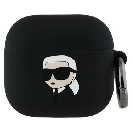 Karl Lagerfeld Silikonové pouzdro Karl Head 3D - AirPods 4 (černé)