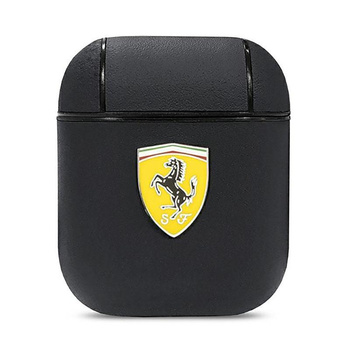 Ferrari On Track Leather - pouzdro pro AirPods 1/2 gen (černé)
