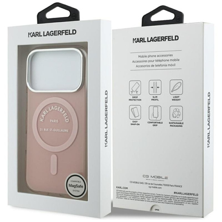 Karl Lagerfeld IML Karl RSG Logo MagSafe - Hülle für iPhone 17 Pro (rosa)