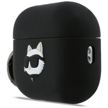 Karl Lagerfeld Silicone Choupette Head 3D - Custodia per AirPods Pro 3 (Nero)