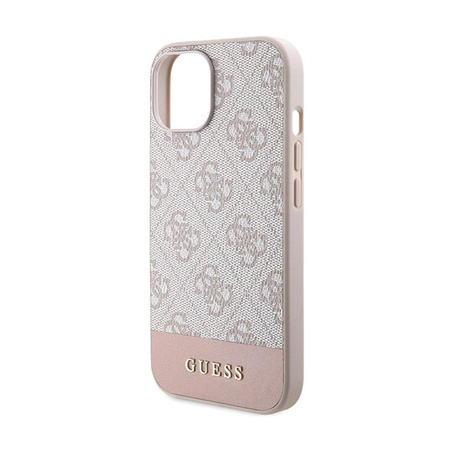Guess 4G Bottom Stripe Kollektion - iPhone 15 Tasche (rosa)
