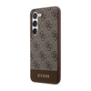 Guess 4G Bottom Stripe Metal Logo Collection - Case for Samsung Galaxy S23+ (Brown)