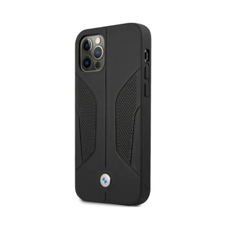 BMW Leather Perforate Sides - Tasche für iPhone 12 / iPhone 12 Pro (schwarz)