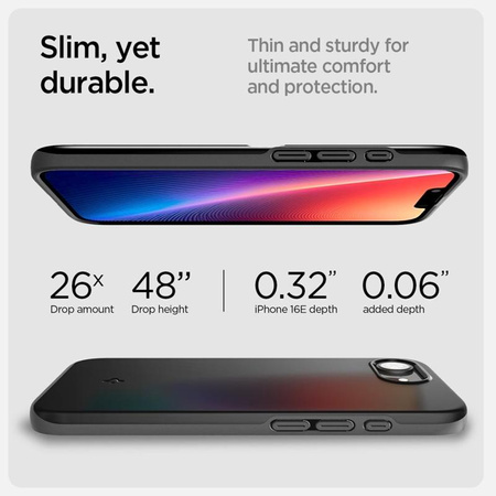 Spigen Thin Fit Mag MagSafe - Hülle für iPhone 16e (Schwarz)