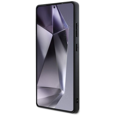 Karl Lagerfeld Kožené pouzdro s monogramem a logem Karl Head - Samsung Galaxy S25 Ultra (černé)