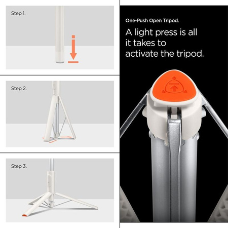 Spigen S541W Bluetooth Selfie Stick Tripod - Smartphone tripod / selfie stick holder (Dune Beige)