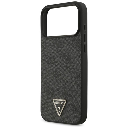 Guess Leather 4G Triangle Strass MagSafe - Case iPhone 17 Pro Max (Black)
