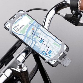 UCHWYT ROWEROWY NA TELEFON NA KIEROWNICĘ, Szary, 10-15cm, Dunlop