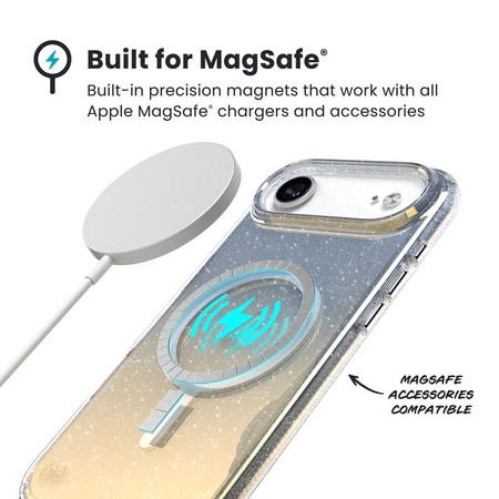 Speck Presidio Lux MagSafe - iPhone Air Case (Hyper Mirror Glitter / Silver Metallic)