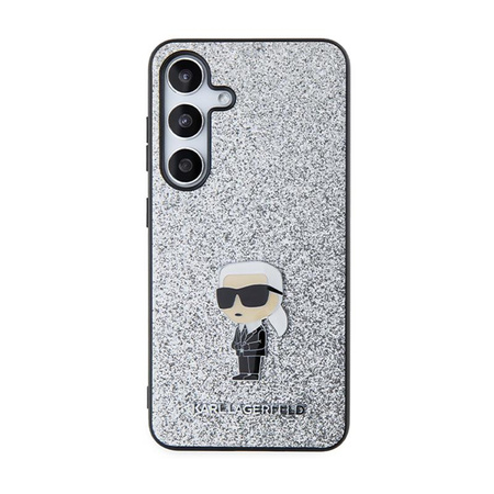Karl Lagerfeld Fixed Glitter Ikonik Logo Metal Pin - Etui Samsung Galaxy S24 (srebrny)