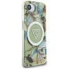 Guess IML Metal Glitter Flowers Triangle MagSafe - Case for iPhone 16e (green)