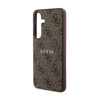Guess 4G Kollektion Leder Metall Logo MagSafe - Samsung Galaxy S24 Tasche (braun)