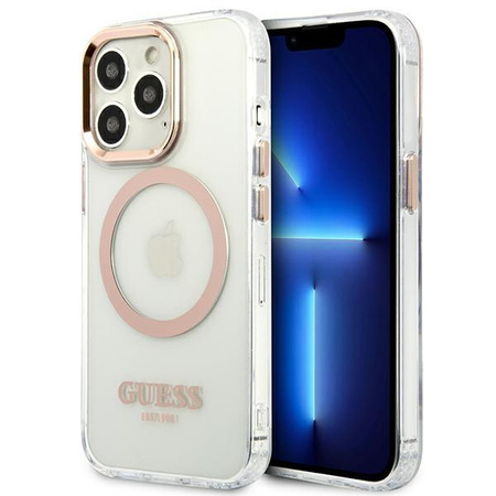 Guess Metal Outline MagSafe - Hülle für iPhone 13 Pro Max (Klar)