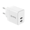 Crong Ultra Compact GaN - 2x USB-C 35W PD 3.0 network charger with PPS (white)