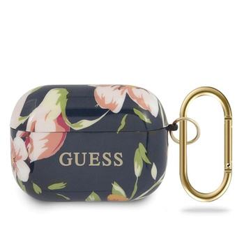 Guess Flower Collection N3 - Étui Airpods Pro (Bleu)