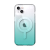 Speck Presidio Perfect-Clear + Ombre + MagSafe - pouzdro pro iPhone 13 s povrchovou úpravou MICROBAN (čiré/Fantasy Teal Fade)