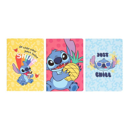 Disney Stitch - Set di quaderni A5 della collezione Tropical, 3 pezzi.
