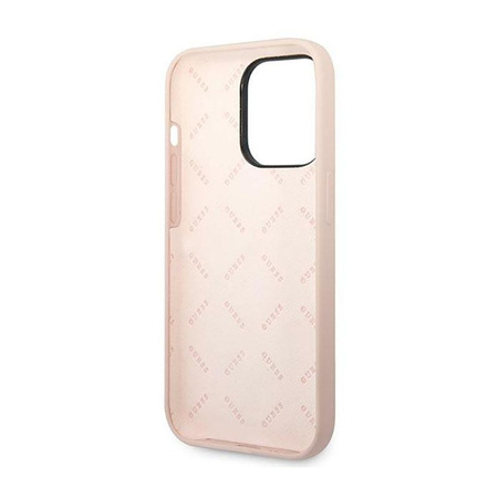 Guess szilikon háromszög logó - iPhone 14 Pro Max tok (rózsaszín)